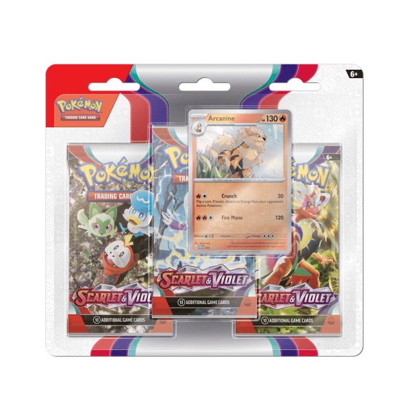 Pokémon Scarlet e Violet 3 confezioni blister Arcanine