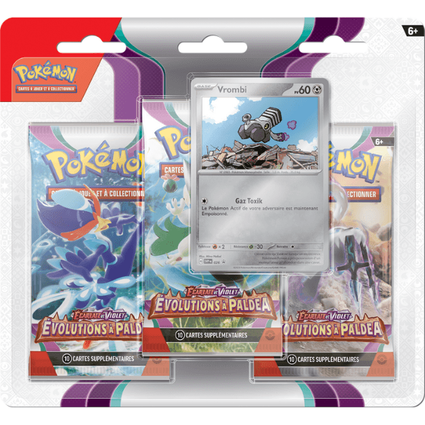 Pokemon évolutions à paldea Tripack Vrombi 3 booster blister ecarlate et violet Pokemart