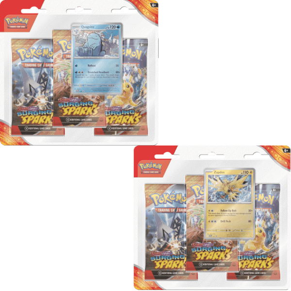 Pokemon TCG SV08 Surging Sparks Tripack Blister Pokemart